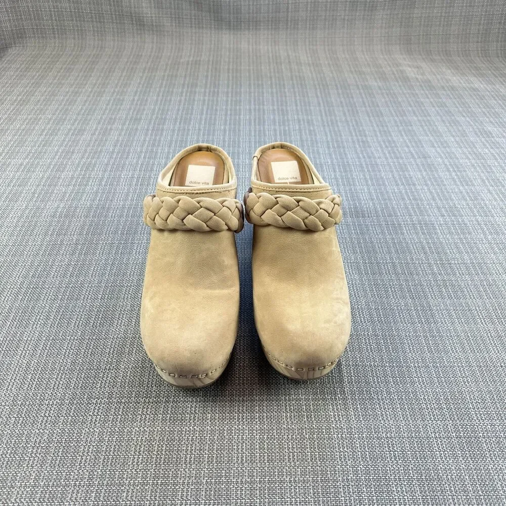 Dolce Vita Tan Mules with Braided Detail - Picture 3 of 9